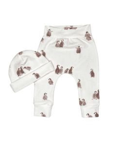pakje baby broekje mutsje bio katoen unieke print