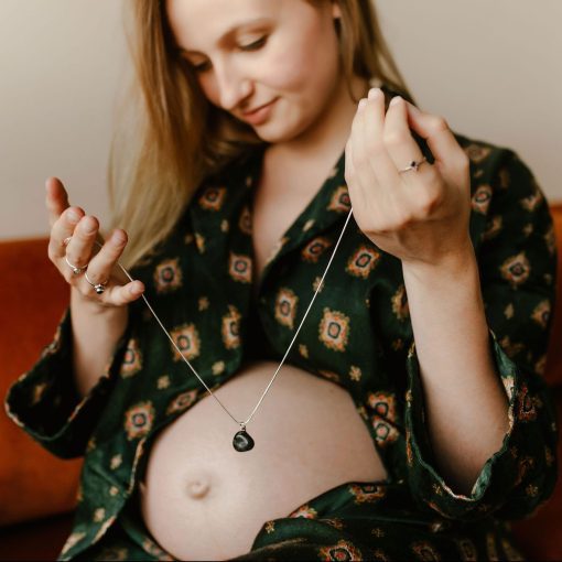 groene mosagaat zilveren ketting
