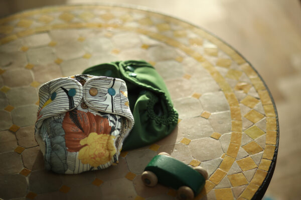 wasbare luiers met print groen