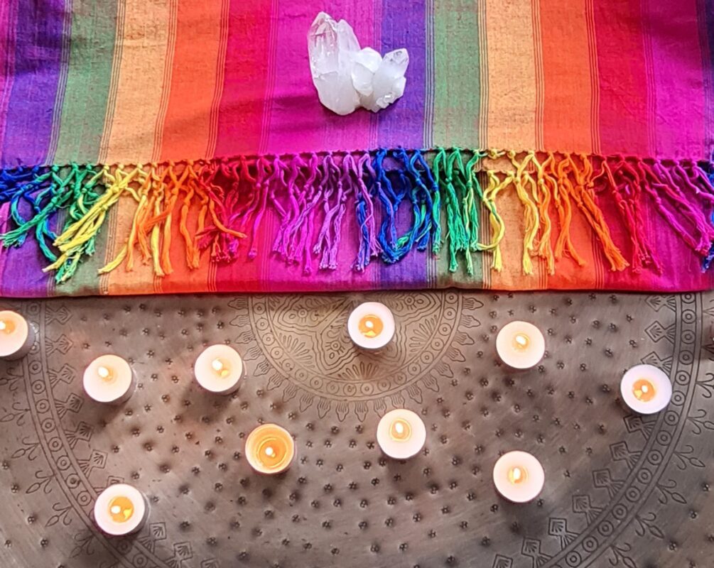 rebozo doek mexico en kaarsje ritueel