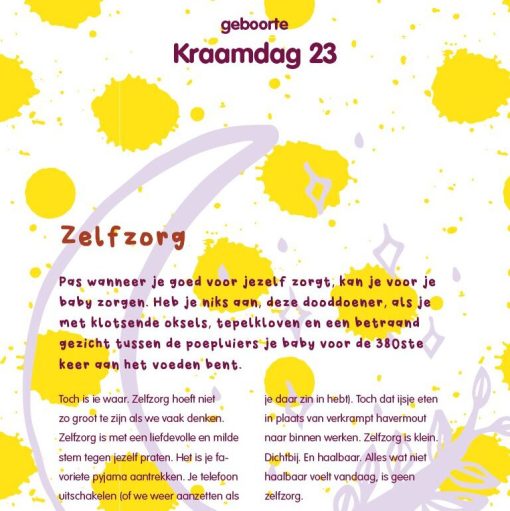 zwangerschapskalender kraamtijd