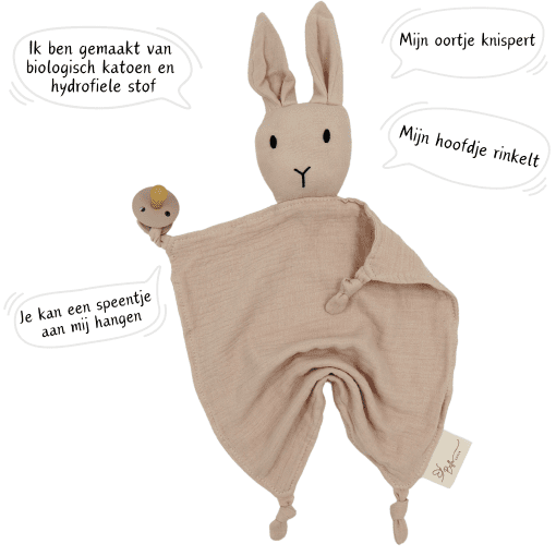 uitleg konijn knuffel baby